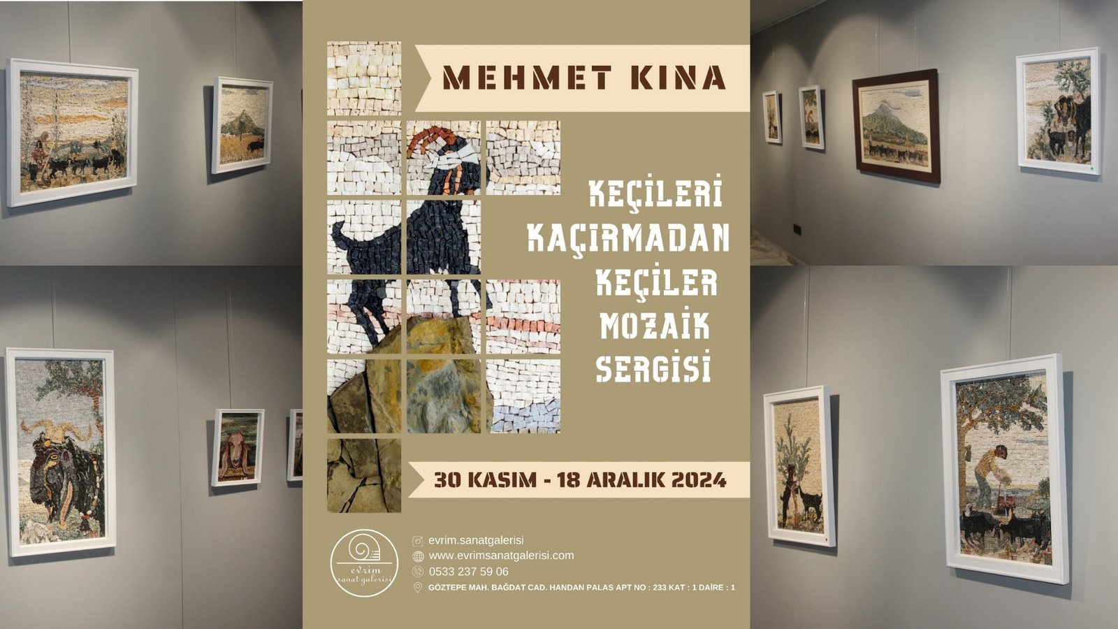 Evrim Sanat Galerisi, Mozaik Sanatının Ustası Mehmet Kına'nın Yeni Sergisini Sanatseverlerle Buluşturdu